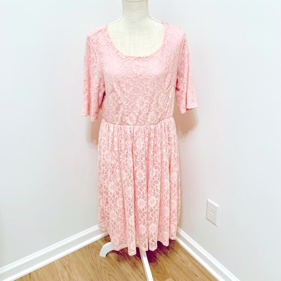 Mikarose | Dresses | Mikarose Stretchy Lace Pink Pinup Dress Xl | Poshmark